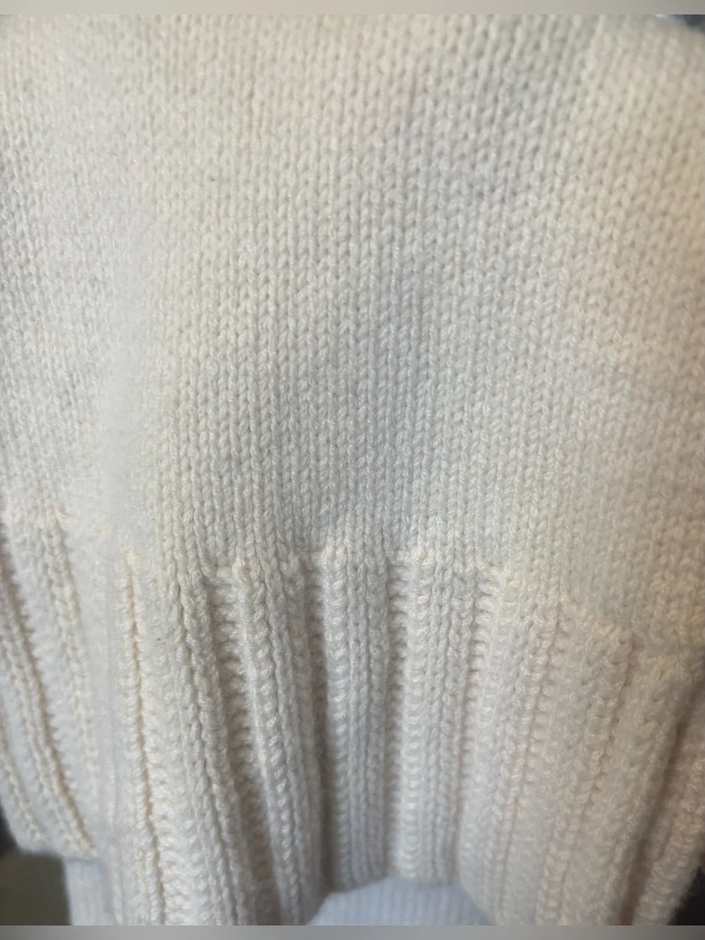 TSE 100% Puré Cashmere Knit Scarf Ivory Cream 11x62” Quiet Luxury